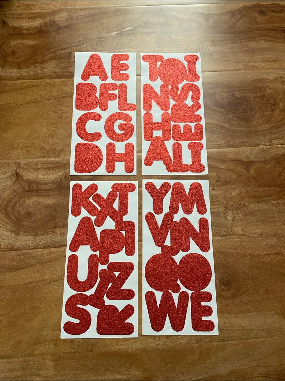 Red Glitter Alphabet Sticker Set